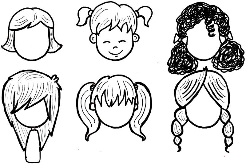 800x541 How To Draw Girls Hair Styles For Cartoon Characters Drawing