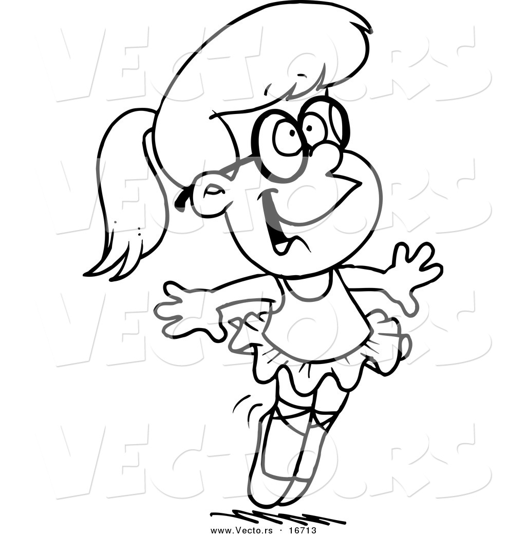 1024x1044 Vector Of A Cartoon Happy Ballerina Girl On Her Tippy Toes