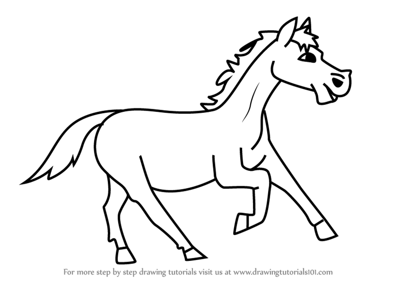 800x567 Learn How To Draw A Cartoon Horse (Cartoon Animals) Step By Step