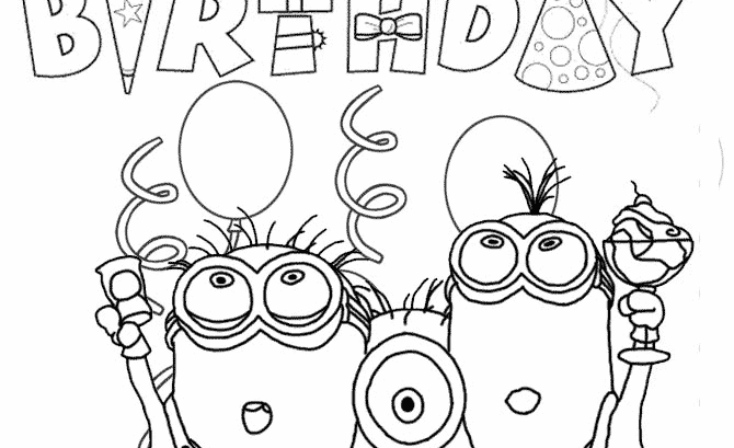 670x409 Cartoon Happy Birthday Coloring Lesson Coloring Pages For Kids