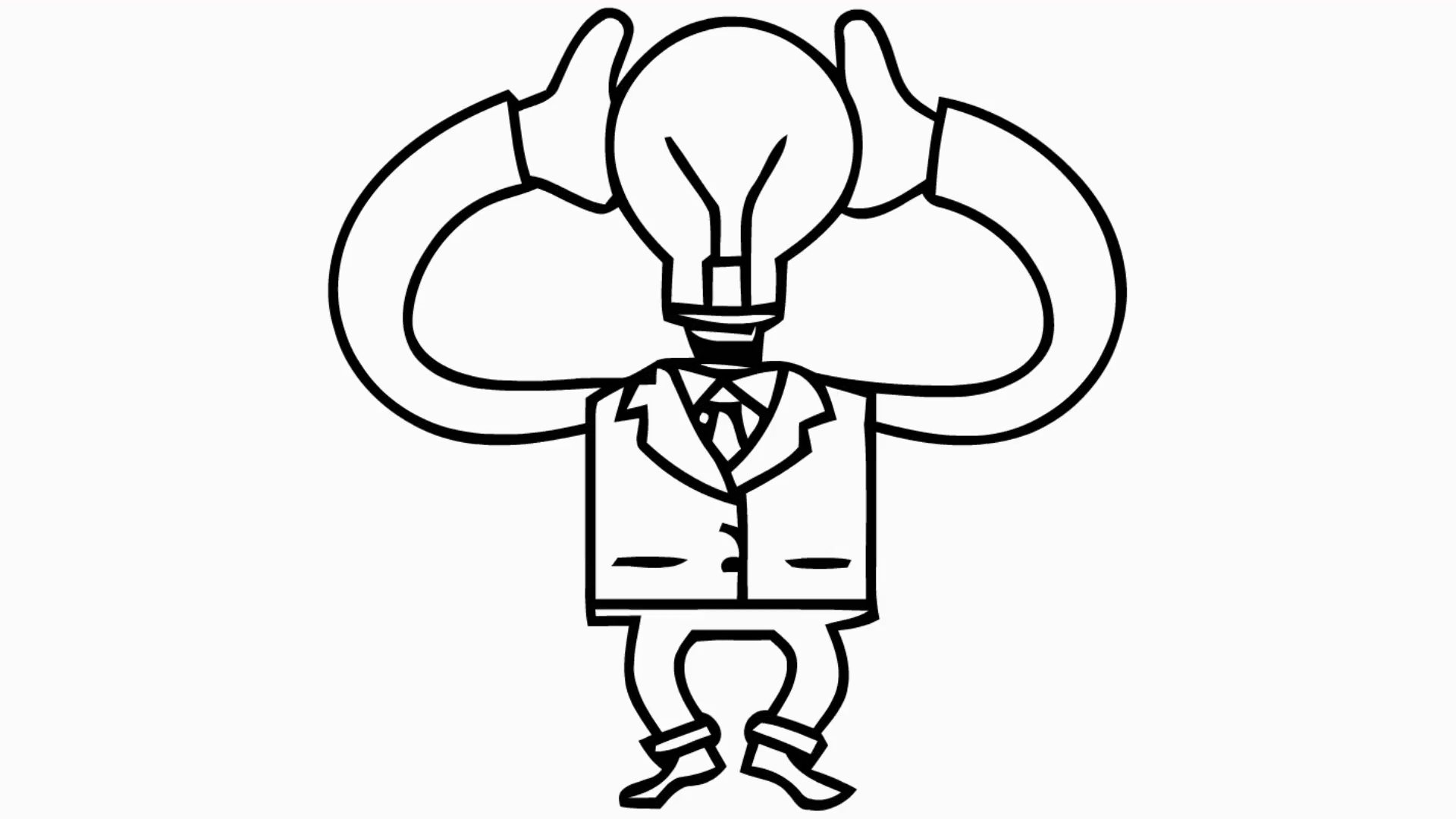 1920x1080 Man With Bulb Head Cartoon Illustration Hand Drawn Animation