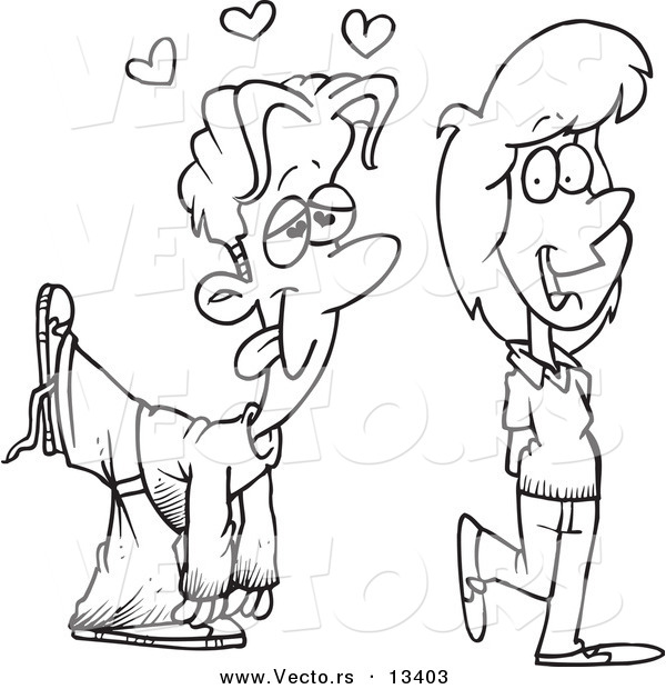 600x620 Clip Art Boy Girl Coloring Pages. Vector Of A Cartoon Boy