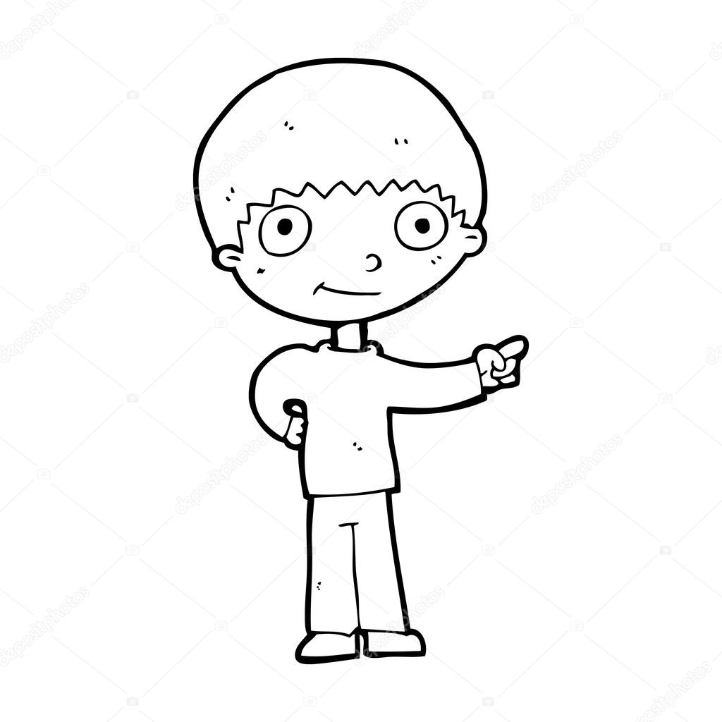 1024x1024 Cartoon Happy Boy Pointing Stock Vector Lineartestpilot
