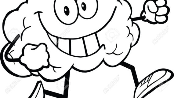 570x320 Brain Cartoon Drawing Outlined Healthy Brain Cartoon Character