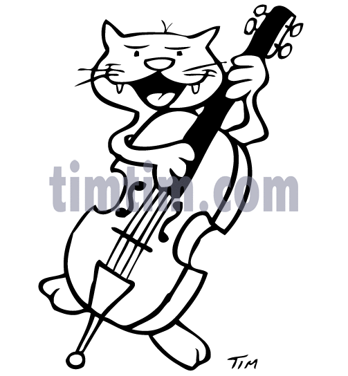 503x544 Free Drawing Of Cat Bass Bw From The Category Music Amp Bands