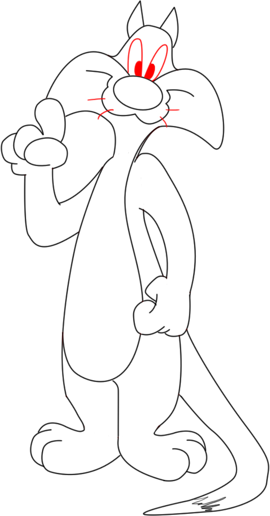 536x1025 How To Draw Sylvester The Cat
