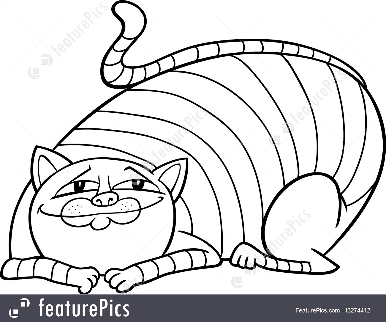 1300x1083 Pets Tabby Fat Cat Cartoon For Coloring