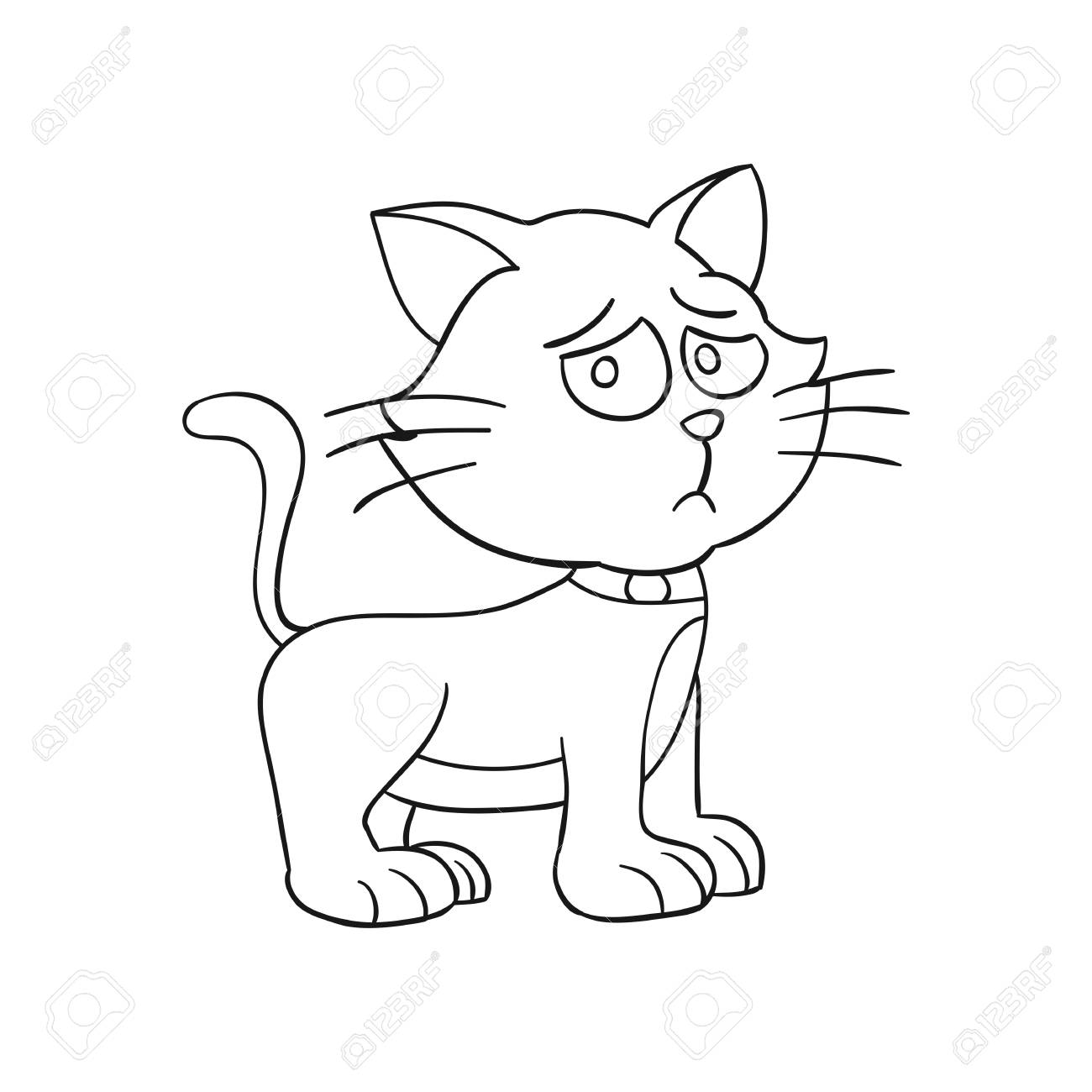 1300x1300 Vector Of Cartoon Cat For Coloring And Drawing Book Royalty Free