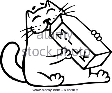 386x320 Cat Drink Milk Cartoon Illustration Stock Photo, Royalty Free