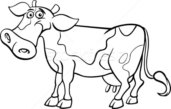 600x382 Farm Cow Cartoon For Coloring Book Vector Illustration Igor