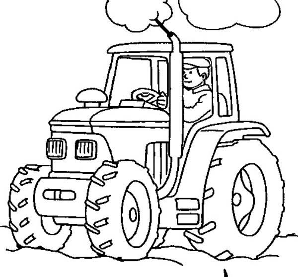 600x558 Coloring Book Farm Tractors Cartoon Tractor Coloring