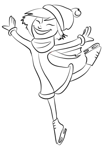 339x480 Cartoon Ice Skater Girl Coloring Page Free Printable Coloring Pages
