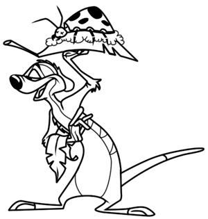 300x315 How To Draw Lion King's Timon