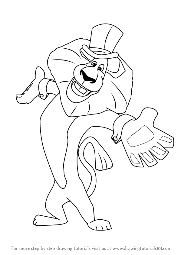 598x844 Learn How To Draw Alex The Lion From Madagascar (Madagascar) Step