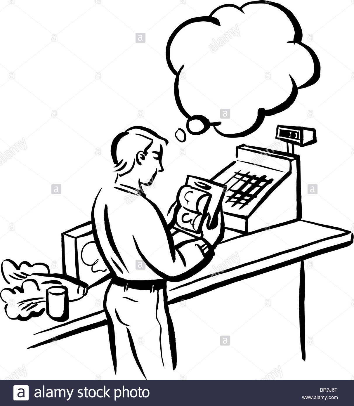 1212x1390 A Black And White Drawing Of A Man Making A Buying Decision