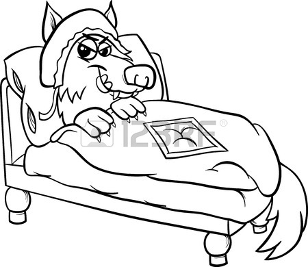 450x390 Cartoon Illustration Of Bad Wolf Character From Little Red Riding