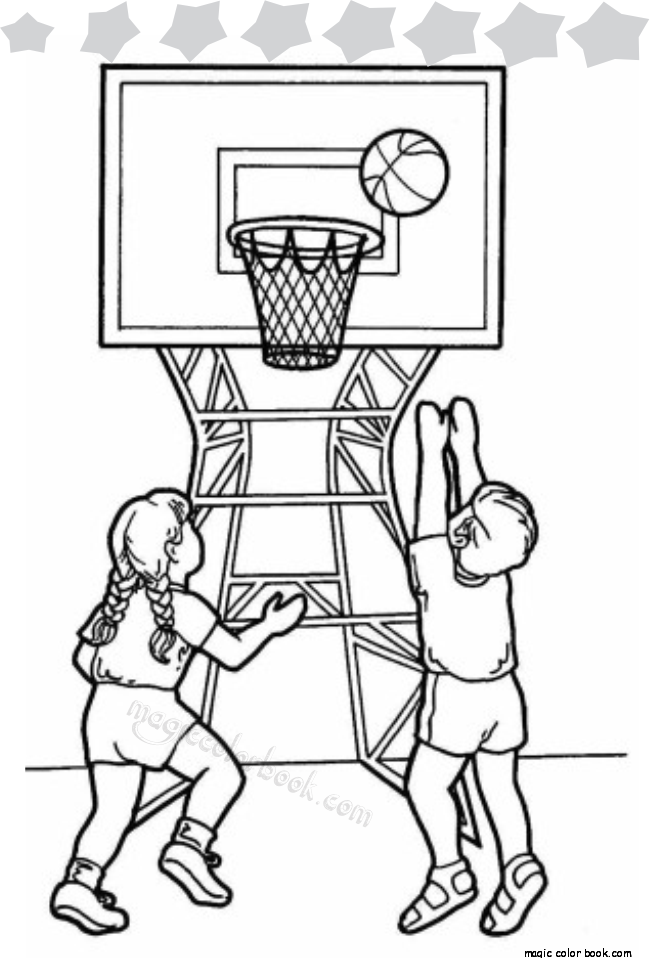 650x958 Cartoon Boy Playing Basketball Coloring Pages Girl Playing