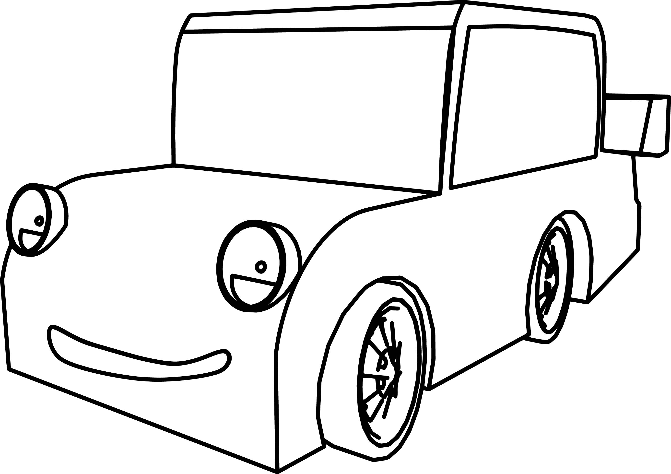 2741x1936 Cartoon Car Smile Coloring Page Wecoloringpage