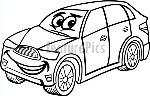 500x319 Illustration Of Suv Car Cartoon Coloring Page