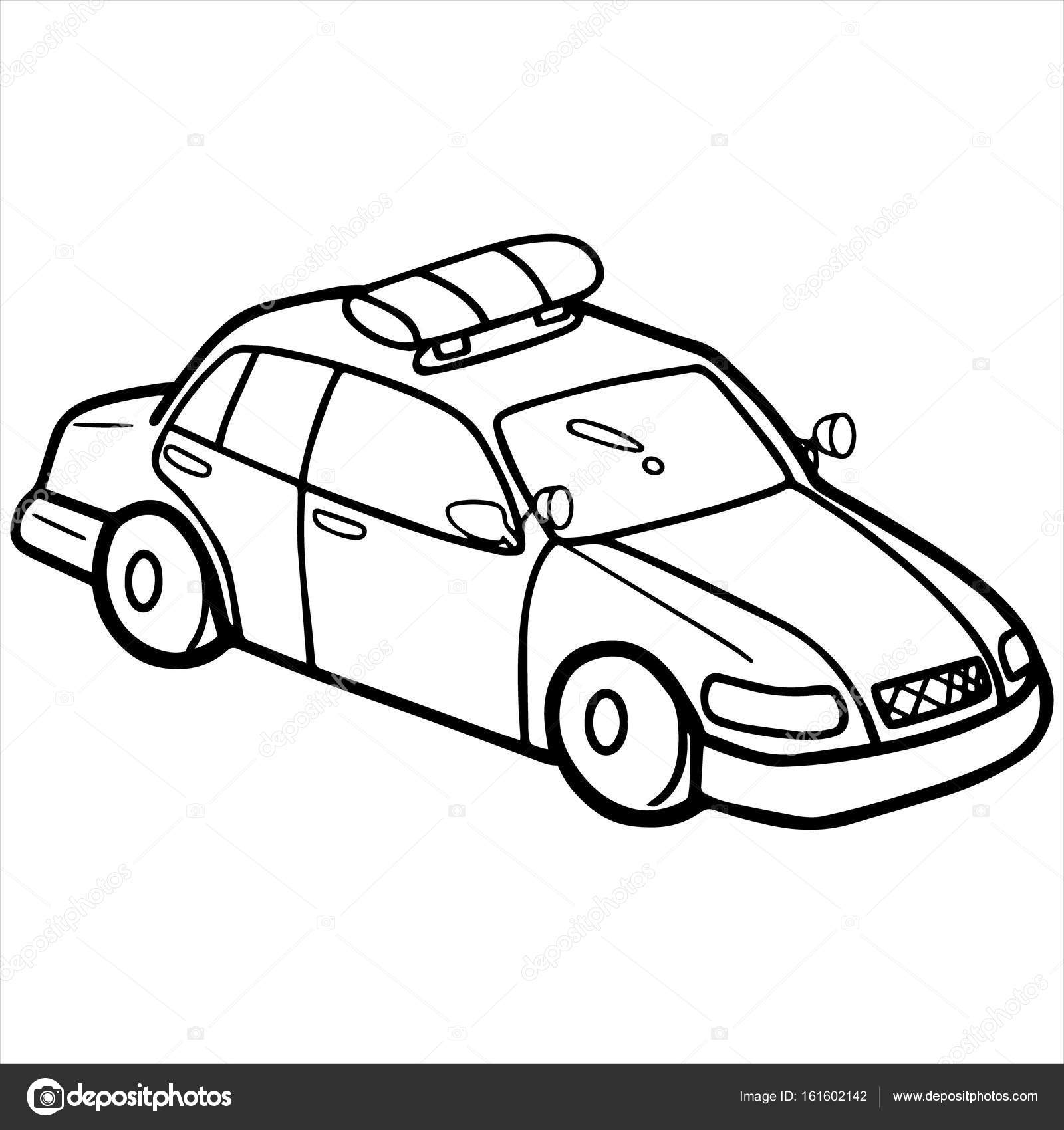 1600x1700 Police Car Cartoon Illustration Isolated On White Stock Vector