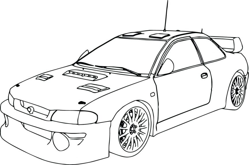 863x573 Race Car Coloring Pages Rally Police Cars Free Cartoon Lamborghini