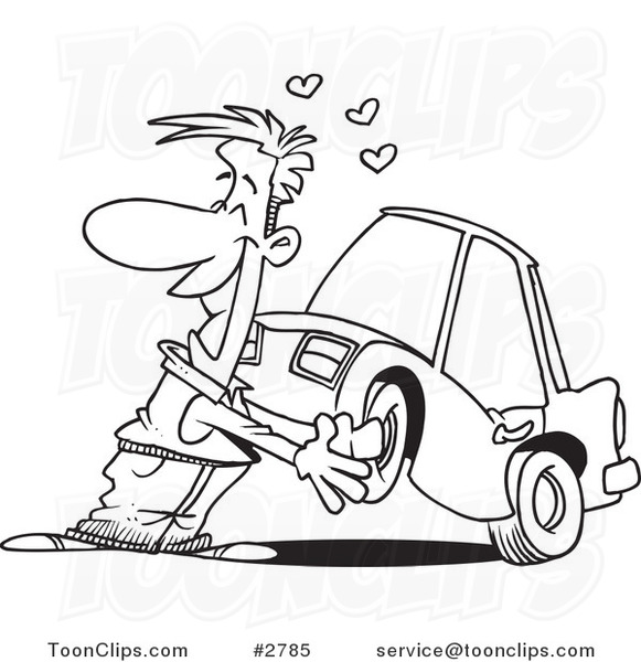 581x600 Cartoon Black And White Line Drawing Of A Guy Cuddling With His