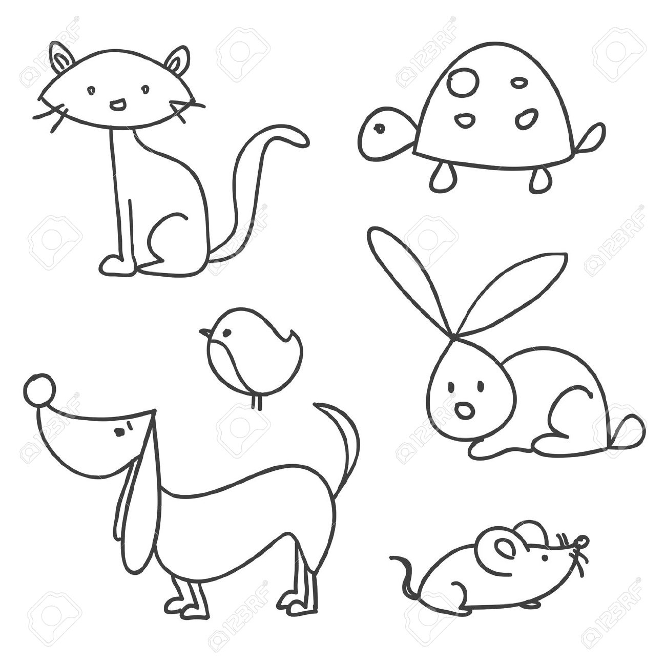 1300x1296 Drawn Cat Cartoon