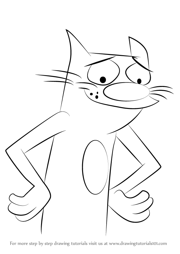 596x842 Learn How To Draw Cat From Catdog (Catdog) Step By Step Drawing