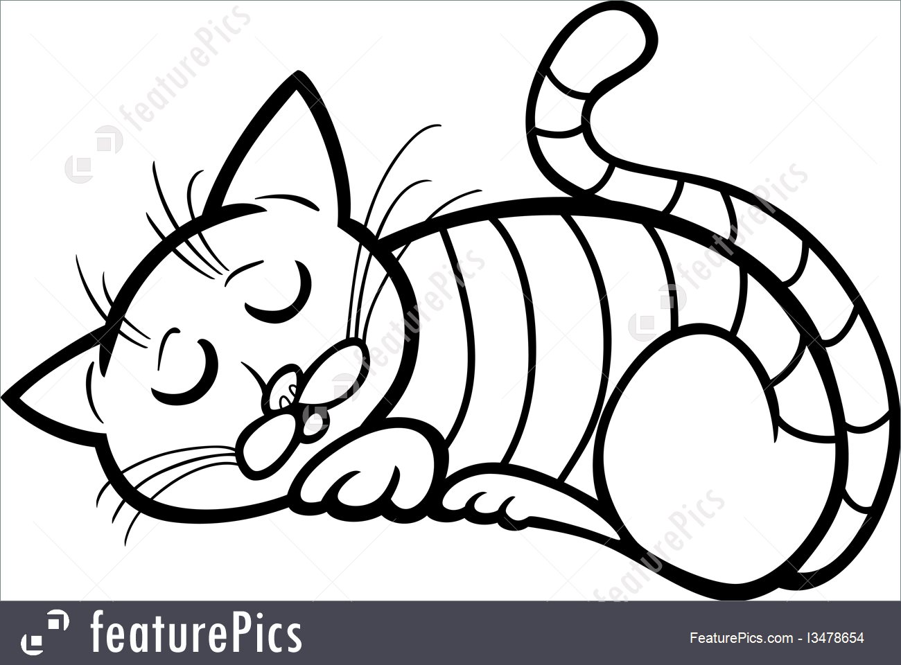 1300x960 Pets Sleeping Cat Cartoon For Coloring