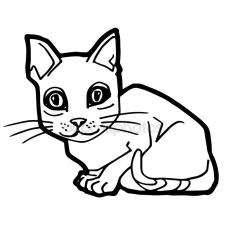 450x450 Sick Cat Cartoon Coloring Page Stock Vector Izakowski