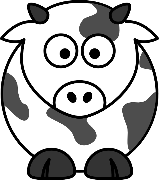 555x628 Cow Line Art
