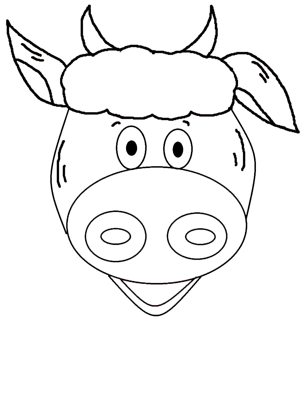 1019x1319 Adult Cow Face Drawing Cow Face Drawing Easy. Cow Face Cartoon