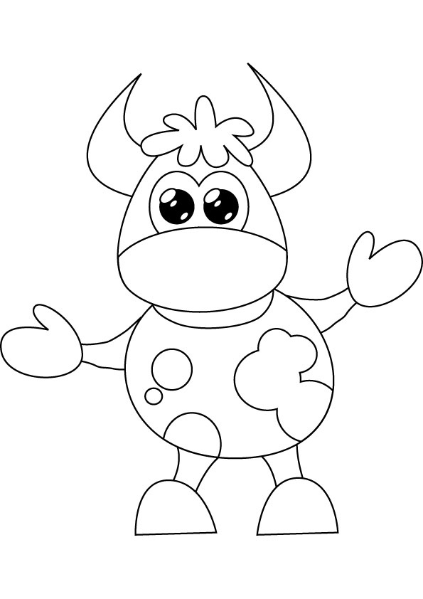 595x842 Cartoon Cow Free Coloring Page