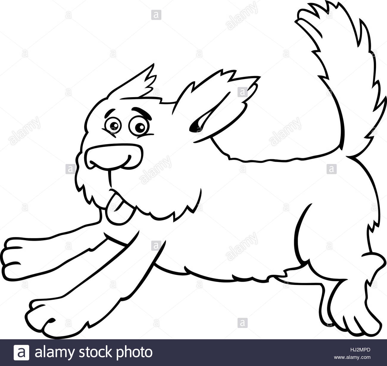 1300x1232 Cartoon Illustration Of Funny Running Shaggy Dog For Coloring Book