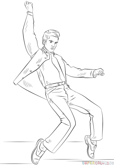 399x575 How To Draw Elvis Presley Step By Step. Drawing Tutorials For Kids