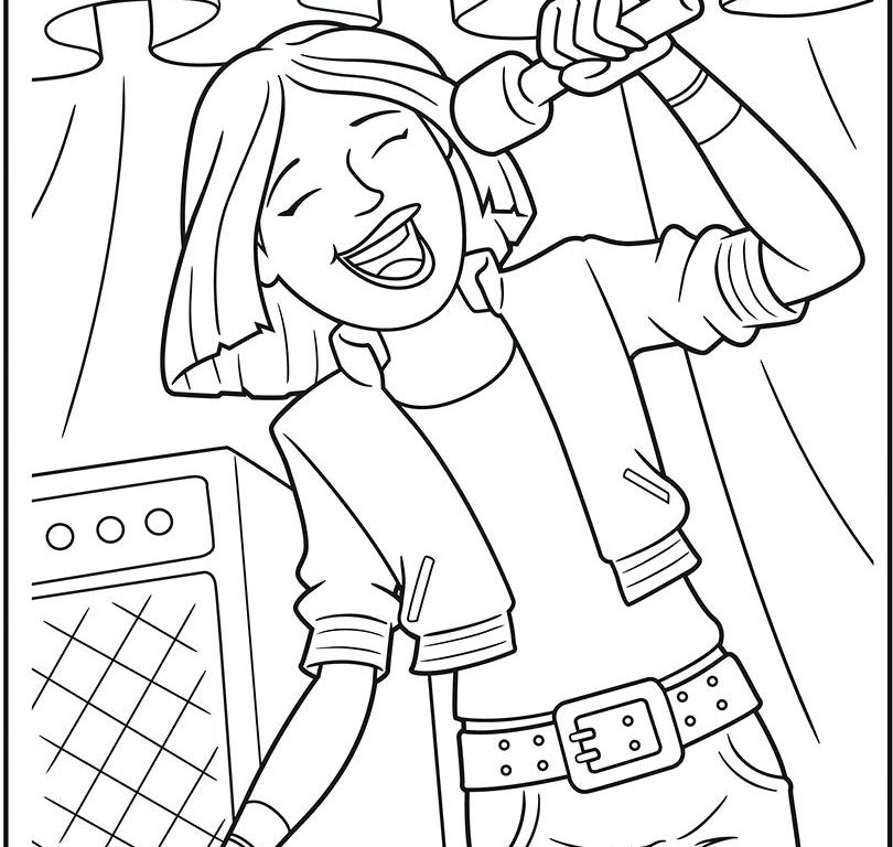810x768 Sing Movie Coloring And Drawing Singer Pages For Toddler Printable