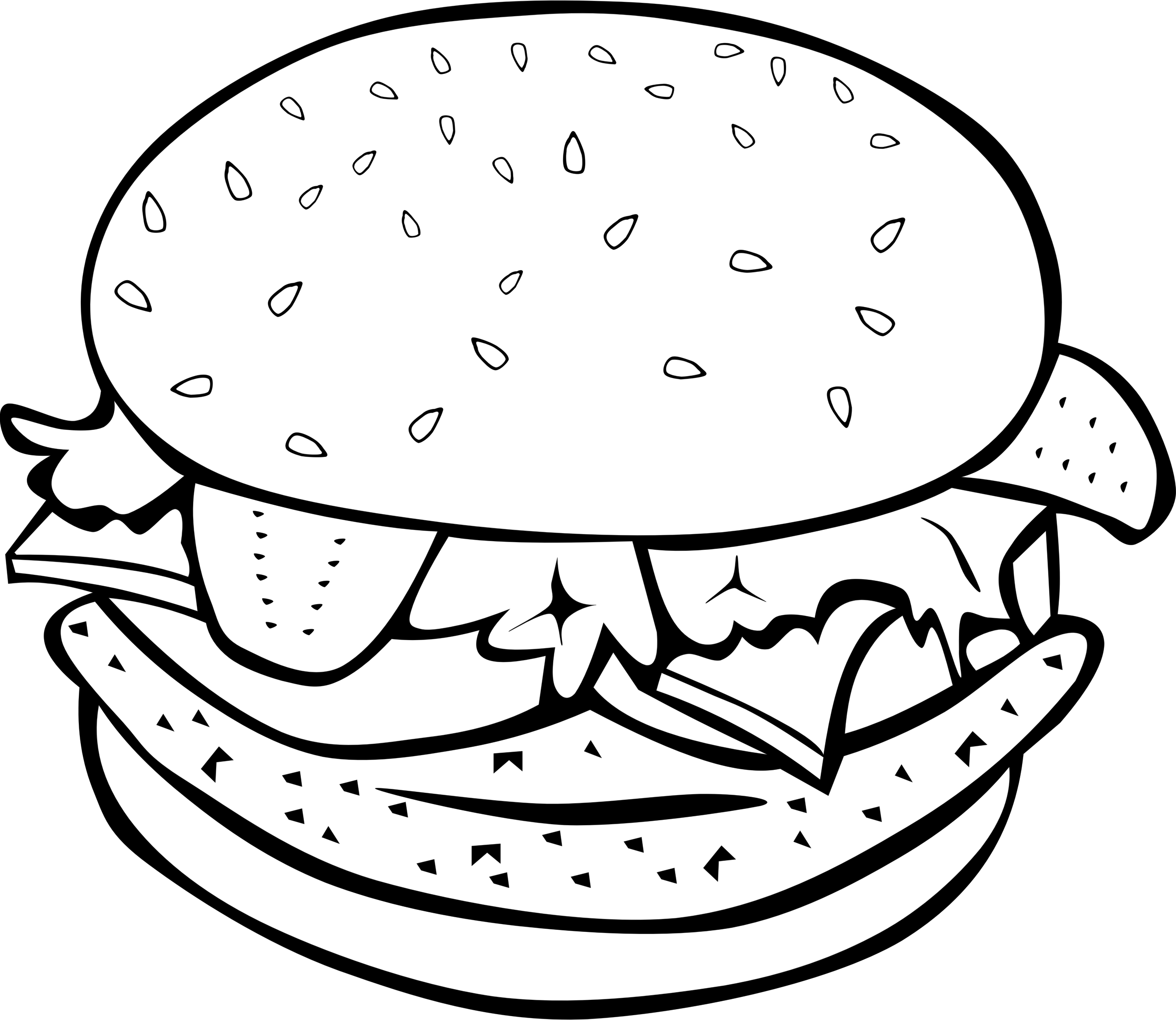 2400x2083 Burger Clipart Transparent Food