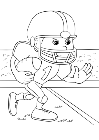 340x480 Cartoon Football Running Back Coloring Page Free Printable