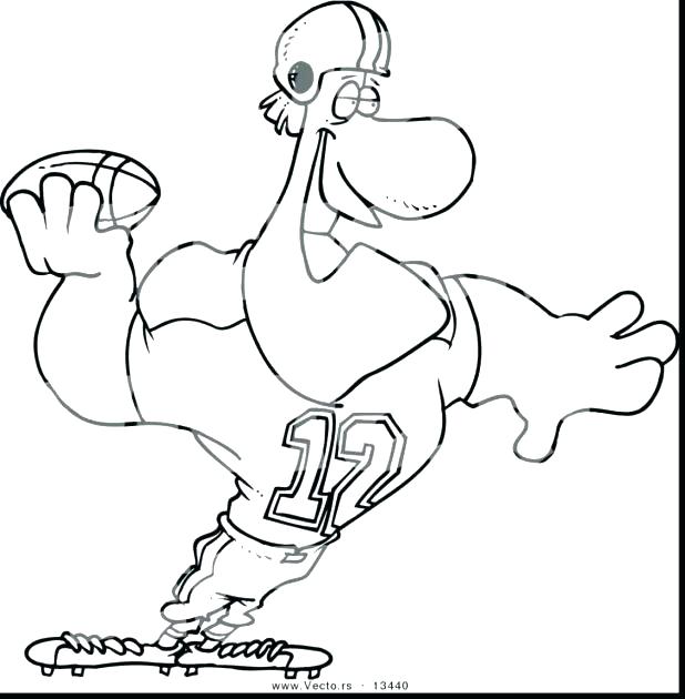 618x630 Draw Football Player Coloring Pages For Your Free Kids Of Players