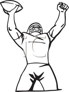 225x300 Football Player Clipart Black And White Free