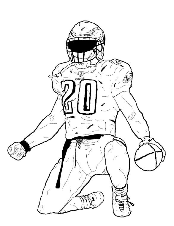 586x758 Stunning How To Draw A Football Player Drawing Cartoon