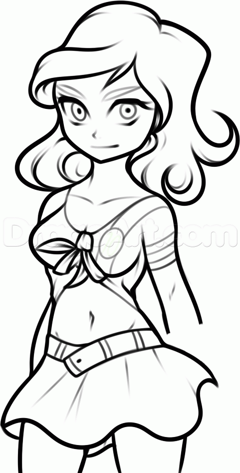 481x947 How To Draw Girl Ben 10, Step By Step, Ben 10 Characters, Cartoons