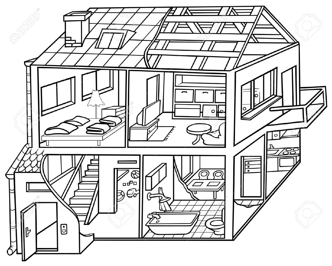 1300x1042 Cartoon Drawing Of The White House Dwelling House