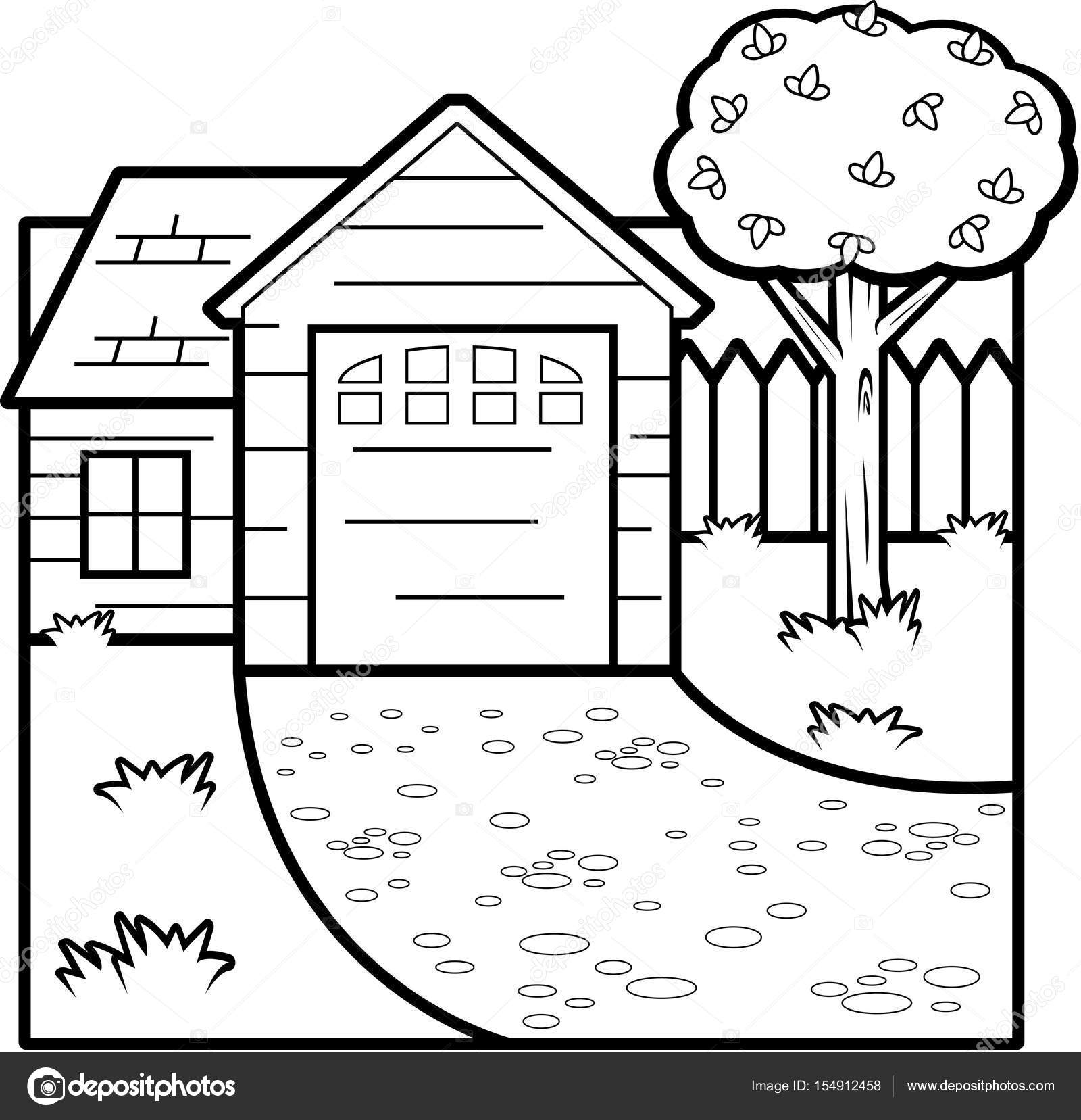 1600x1657 Cartoon House Yard Stock Vector Cthoman