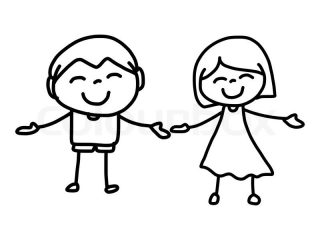 320x240 Kid Cartoon Drawing Hand Drawing Cartoon Character Happy Kids