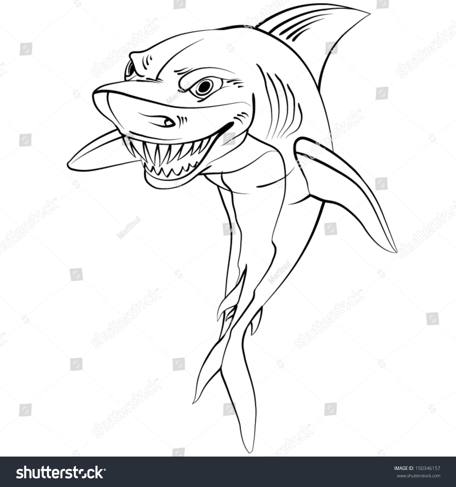 1500x1600 Cartoon Shark Drawing How To Draw A Cartoon Shark