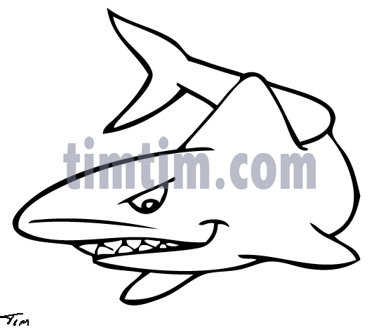 540x470 Free Drawing Of 1 Gray Shark Bw From The Category Fish