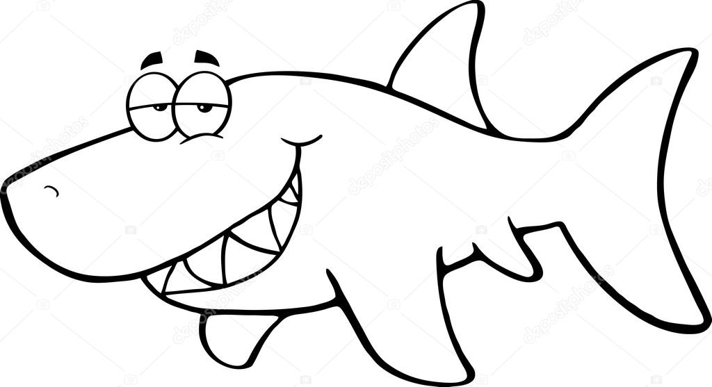 1024x557 Outlined Happy Shark Stock Photo Hittoon