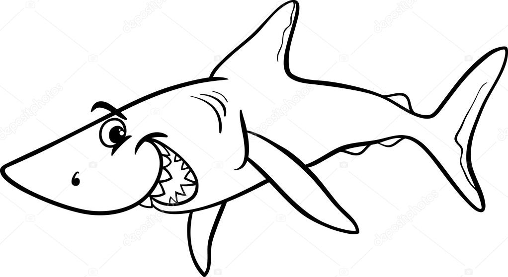 1022x558 Shark Animal Cartoon Coloring Book Stock Vector Izakowski