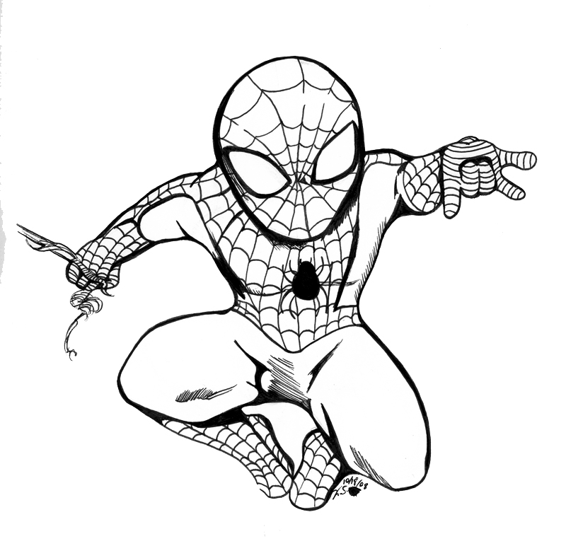 800x772 Spiderman Cartoon Coloring Pages